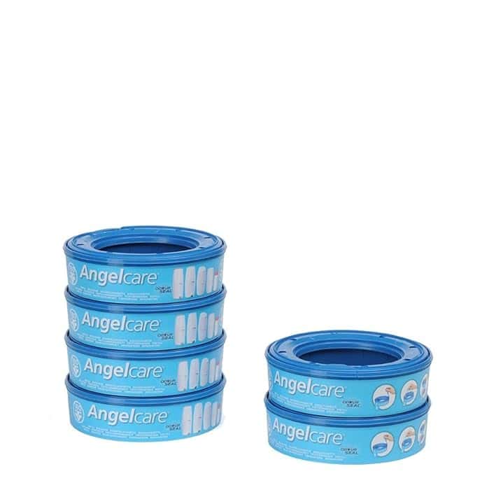 Foppapedretti Ricarica Mangiapannolini per Maialino, 6 Ricariche (fino a 1080 pannolini), trattiene cattivi odori con tecnologia brevettata EVOH a 7 strati (Azzurro)