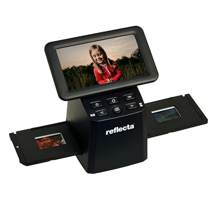 Reflecta x33-Scan - Scanner Diapositive e Negativi, Sensore Immagine CMOS da 15.3MP, Risoluzione 4608x3072 (5760x3840 Interpolati), Display 5" IPS LCD, Correzione Esposizione Automatica/Manuale