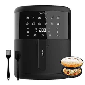 Cecotec Friggitrice ad Aria Cecofry Bombastik 6000 Full. Air Fryer 1700 W, Capacità 6 L, Tecnologia PerfectCook, Regolazione della Temperatura e Del Tempo, Controllo Touch, 12 Modalità, Accessori