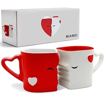 MIAMIO – Set di tazze da caffè in ceramica baci (rosso)