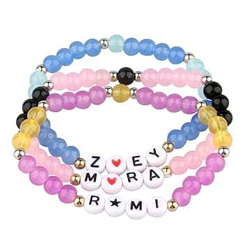 TCRZHHRX 3 Bracciali dei K-p0p Dem0n Hun-ters, Braccialetti dell'Amicizia con Perle da 8 Millimetri, Accessori per Appassionati di Anime, per Feste di Natale, Compleanni e a Tema