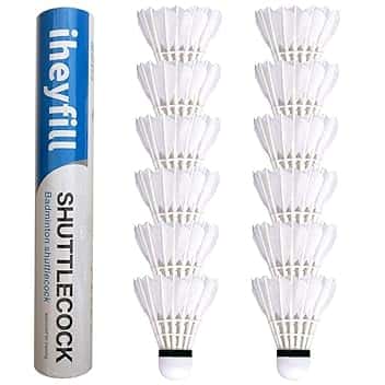 12 Pezzi Volani da Badminton, Piuma d'Oca Volani per Badminton Volano Shuttlecocks,palline da badminton con Grande Elasticità e Durata Badminton Palle