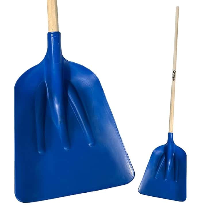 Crisalide® - Badile Super Resistente 36x49 cm con Manico in Legno - Versatile per Uso Agricolo, Giardinaggio e Lavori Pesanti, Multiuso, Pala da Neve (Blu)