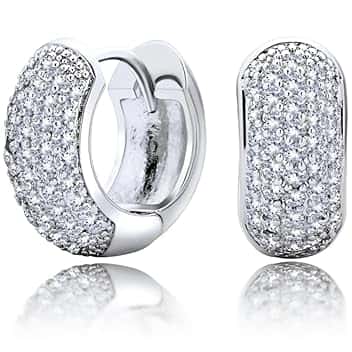 Voarge Orecchini Donna Argento 925 a Cerchio Oro, orecchini uomo cerchio diamanti con Confezione