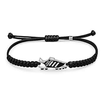 CODEONE Bracciale da calcio in nylon intrecciato | acciaio inossidabile | design artigianale sportivo | bracciale calcio | confezione regalo