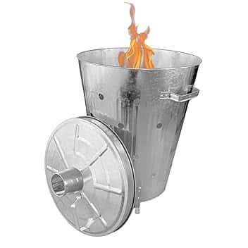 Rori Bidone per il fuoco XL per rifiuti da giardino con coperchio, rotondo (110 l)