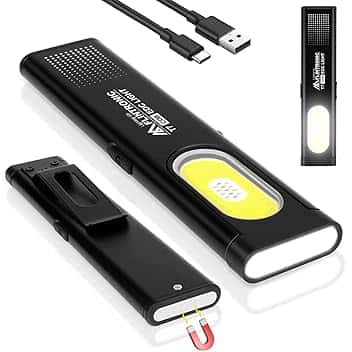 flintronic Mini Torcia Piatta, Lampada da Lavoro COB Ricaricabile Ttramite USB C, 4 modalità di illuminazione, Lampada portatile per Auto/Campeggio/Home e di Emergenza Uso