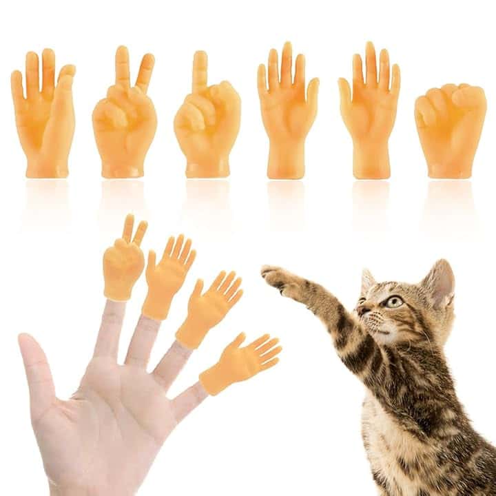 6 Pezzi Tiny Hands Piccole Mani Set Manine Mini Marionette da Dito Mano Sinistra e Mano Destra Tiktok Gioco Giocattoli di Scherzo Halloween