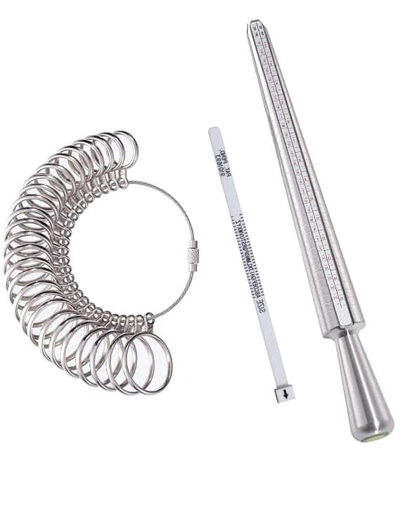 Meowoo Anello Mandrino Sizer Finger Mandrino Misuratore Anelli Dimensionamento Metro Dita Gauge Set Gioielli Strumenti Taglie Standard per Regno Unito, UE, USA e Svizzera