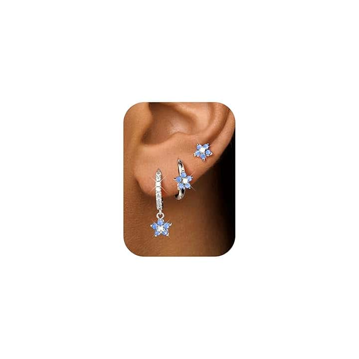 Chriscoco 3 Paia Orecchini Donna Oro Placcato 14K Acciaio Chirurgico Piccoli Orecchini Cerchio Argento Anallergici Set Piercing Orecchio