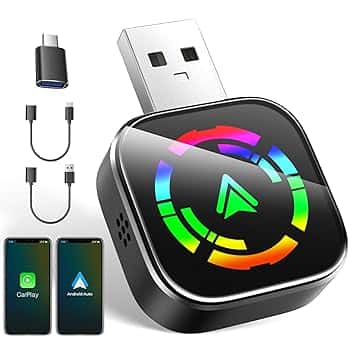 Adattatore Carplay & Android Auto Wireless, 2026 Upgraded 2-in-1 Wireless Adapter, Adattatore USB/Type-C Senza Fili, Plug & Play, Compatibile con iOS 10+ e Android 11+
