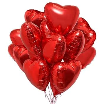 25 Palloncini a Forma di Cuore Rossi ad Elio o Aria per Decorazione Romantica, San Valentino, Anniversario Matrimonio e Fidanzamento