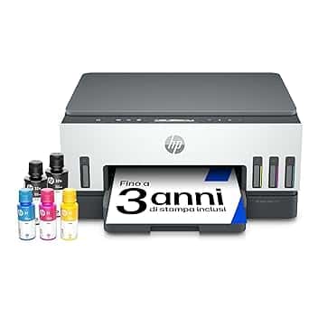 HP Smart Tank Plus 7005 AiO 28B54A, Stampante Multifunzione a Colori, Serbatoio d'Inchiostro ad Alto Volume di Stampa, Fino a 12000 Pagine (Nero) e 8000 Pagine (Colore), F/R Automatica, Wi-Fi, Bianca Blue Angel