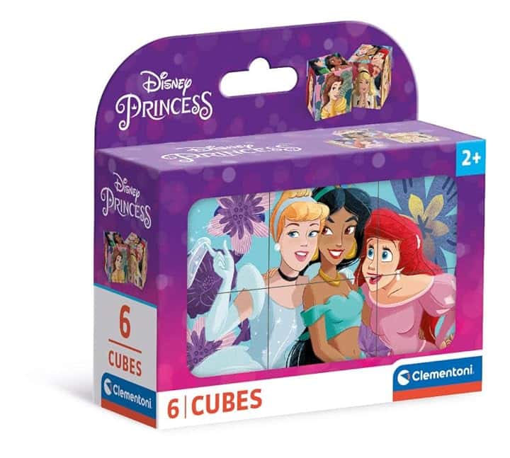 Clementoni Princess-6 Pezzi Bambini 2 Anni, Cartoni Animati, Cubi, Puzzle Disney, Made In Italy, Multicolore, 40660 The Forest Stewardship Council