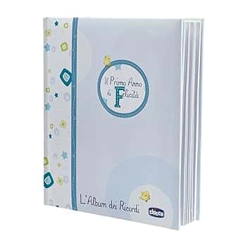 Chicco Libro Nascita Per Neonati E Bambini, Album dei Ricordi, Diario Con Spazi Per Note E Fotografie, Azzurro, ‎27.5x25x3 cm, Idea Regalo