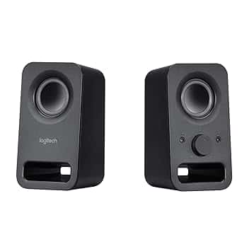Logitech Z150 Altoparlanti Stereo Multimediali Compatti, Ingresso Audio da 3,5 mm, Controlli ‎Integrati, Jack Per Cuffie, Presa EU/IT, Computer/Smartphone/Tablet/Lettore Musicale - Nero Notte