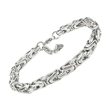 SAGA GIOIELLI Bracciale Uomo A Catena In Acciaio Inox Lunghezza 19,5 + 5 cm