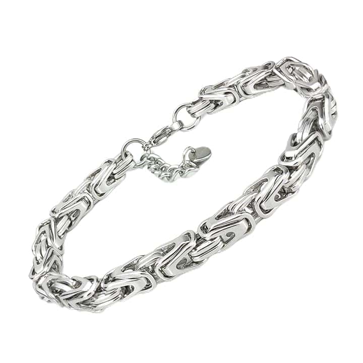 SAGA GIOIELLI Bracciale Uomo A Catena In Acciaio Inox Lunghezza 19,5 + 5 cm