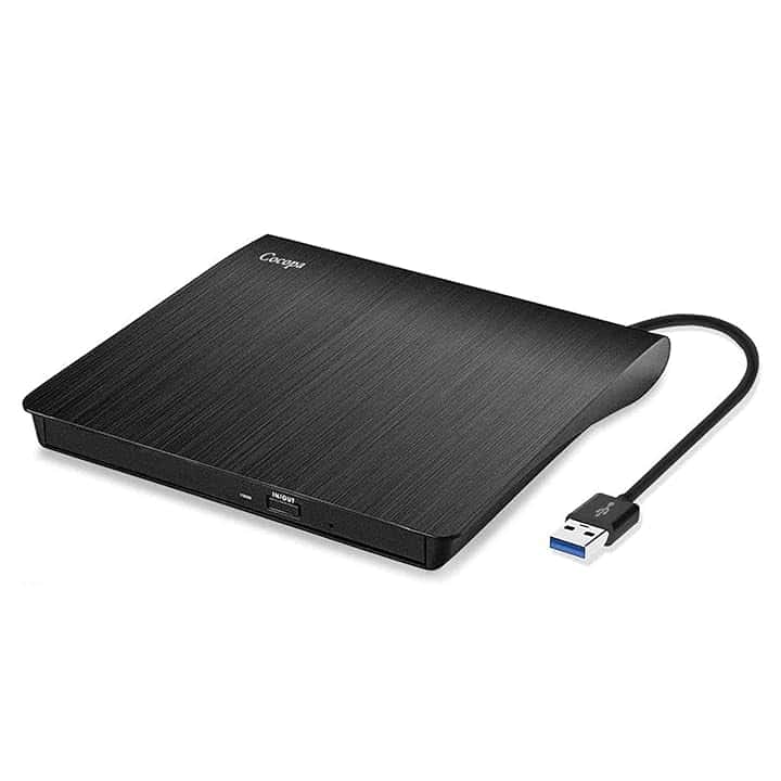 Masterizzatore DVD Esterno, Lettore CD Esterno per PC Portatile Unità Esterna USB 3.0 DVD-R CD-RW Drive Dispositivo Ultra Slim Per Laptop Windows 98/ME/ 2000/XP/Vista/7/8/10/11 Mac Linux, Nero