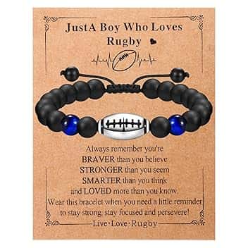 Garnirise Braccialetto da Rugby per Ragazzi e Uomini - Regalo per Fratello, Figlio, Nipote, Misura Unica