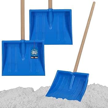 KOTARBAU® 2 pezzi Pala da Neve per Bambini - Plastica - 25x20 cm - Blu - Badile con Manico Legno - Paletta Neve Bambini - Mini Pala - per Giocare All'Aperto