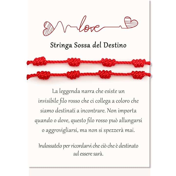 XIANGLONGY 2 Pezzi di Filo Rosso del Destino, Braccialetti Rossi Regolabile, Bracciale Filo Rosso del Destino, Amuleto Della Possessione, Unisex, Comodo da Indossare, Alla Moda e Versatile