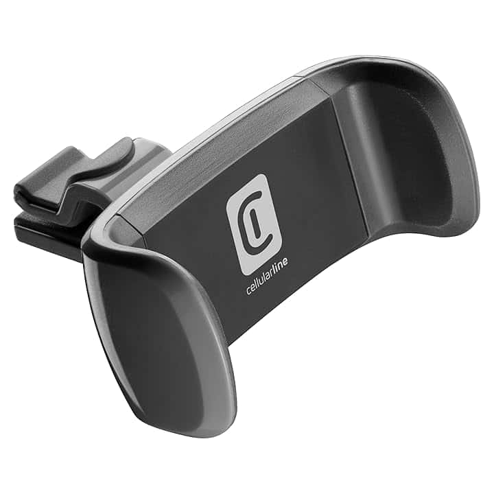 cellularline - Spin Air - Supporto Smartphone da Auto - Compatibile con Bocchette di Aerazione Standard - Rotazione a 360° - Accesso a Tasti, connettori e Display del Telefono - Nero