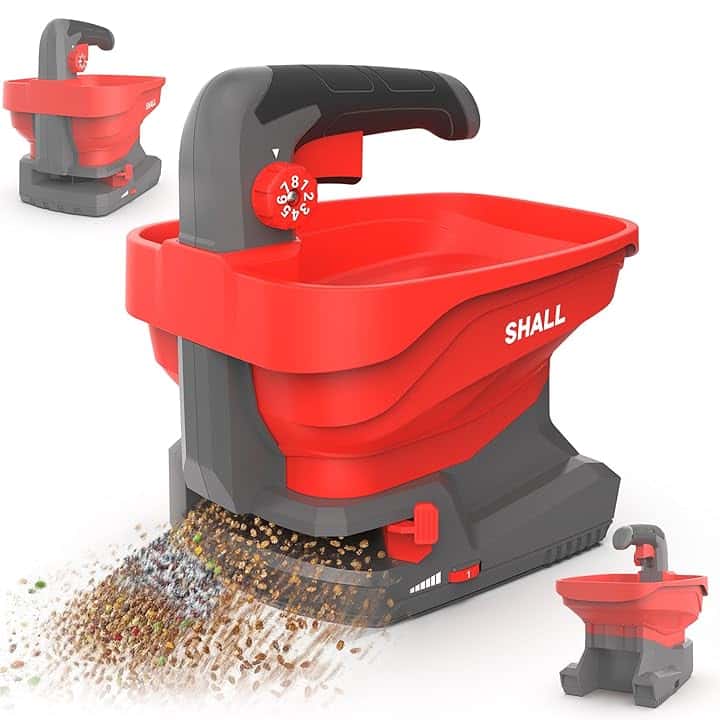 Shall Seminatrice Universale a Batteria Ricaricabile, spandiconcime Elettrico da 7,2 V, Adatto per la salatura Stradale, la rimozione della Neve e la Semina, Batteria e caricabatteria Inclusi