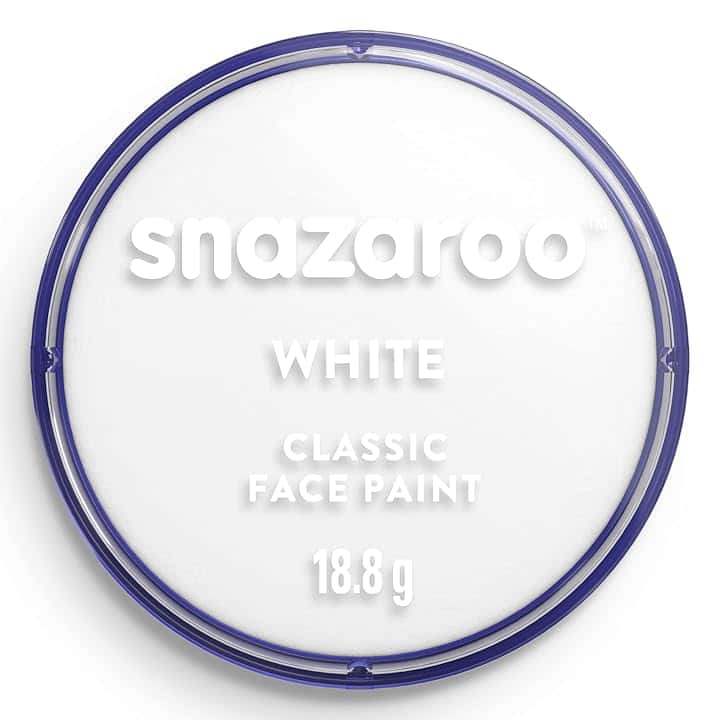 Snazaroo - Pittura Per Viso e Corpo, Trucchi da Viso per Travestimenti, per Bambini e Adulti, 18ML, Colore Bianco