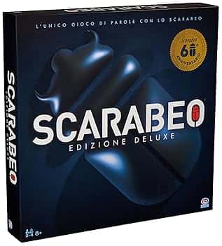 Editrice Giochi, Scarabeo Deluxe 60° Anniversario, Gioco da Tavola Classico con Plancia Girevole, Giochi di Società per la Famiglia, Dai 2 ai 4 Giocatori, Giochi da Tavolo da 8 anni in su
