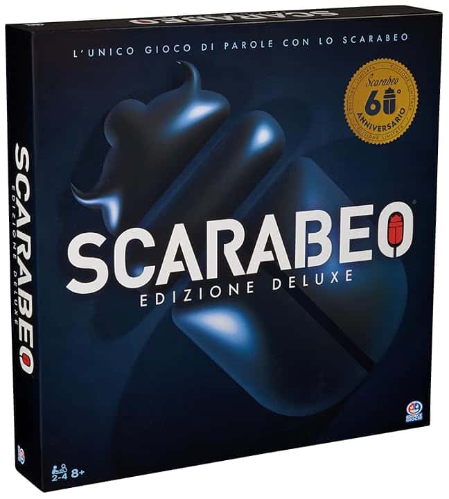 Editrice Giochi, Scarabeo Deluxe 60° Anniversario, Gioco da Tavola Classico con Plancia Girevole, Giochi di Società per la Famiglia, Dai 2 ai 4 Giocatori, Giochi da Tavolo da 8 anni in su