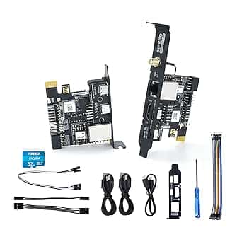 Sipeed, NanoKVM IP-KVM - Mini server di manutenzione controllo remoto, 1TOPS NPU 1GHz C906, computer a scheda singola RISC-V Linux, con connettore di rete HDMI 100M (NanoKVM-PCIe ETH+PoE)