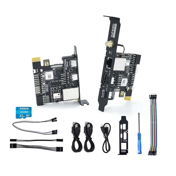 Sipeed, NanoKVM IP-KVM - Mini server di manutenzione controllo remoto, 1TOPS NPU 1GHz C906, computer a scheda singola RISC-V Linux, con connettore di rete HDMI 100M (NanoKVM-PCIe ETH+PoE)