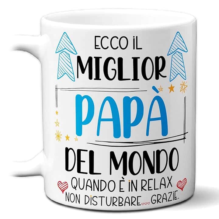 STAMPATEK Tazza Regalo Miglior Papà del Mondo in Relax - Idea Regalo Compleanno Uomo, Festa del Papà - MUG175