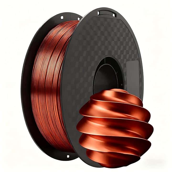 Filamento per stampante 3D in PLA di seta, 200 g, 1,75 mm, filamento di stampa ad alta velocità, maggiore resistenza, per stelle sensoriali e fidget star, precisione dimensionale ± 0,02 mm, rame V28