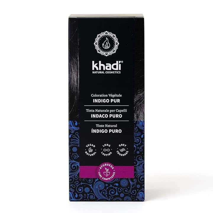 khadi INDACO PURO Tinta naturale per capelli - Tinta per capelli per un intenso risultato blu-nero - 100% naturale e vegana - 100 g