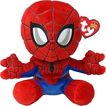 Ty - Collezione Marvel, Spiderman, Tutti i Tuoi Eroi Preferiti in Versione Floppy, Morbido Peluche da Collezionare, Idea Regalo per Grandi e Piccini - 20 cm - T44007