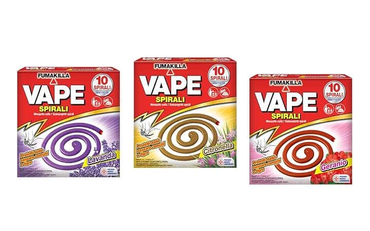 Vape Spirali Profumate Assortite, Insetticida Protettivo Contro Zanzare Comuni e Tigre, Confezione da 3