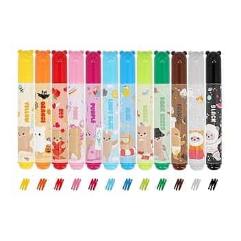 Legami - Set di 12 Pennarelli - Teddy Friends, 12 Colori Assortiti, Lavabili e Atossici, Punta Anti-Rientro, Tratti Sottili e Ampi, per Bambini e Bambine, Confezione Riutilizzabile