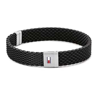 Tommy Hilfiger Jewelry Braccialetto da uomo in Silicone in nero o blu