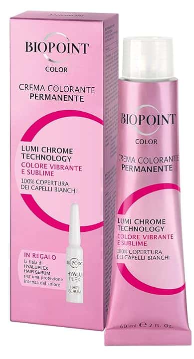 Biopoint Color - Crema Colorante Permanente con Fiala Hyaluplex Serum, Tinta per Capelli con Acido Ialuronico, Nutre, Idrata e Dona un Colore Brillante e Intenso, 60 ml