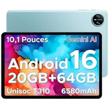 DOOGEE Tab A9 Android 16 Tablet 10 Pollici, 20GB RAM + 64GB ROM (TF 2TB), 6580mAh Batteria, 5G WiFi, 1280 * 800 IPS, BT5.0, 5MP+8MP, Tablet in Offerta gaming Unisoc T310 Quad Core/OTG/Face Unlock