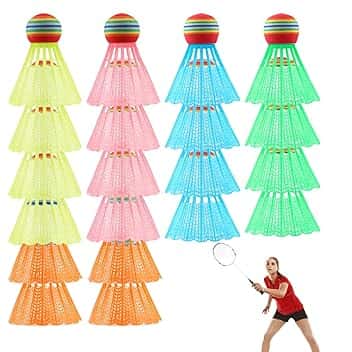 chenyu 20 Pezzi Volano Badminton Volani Plastica Badminton Colori Palline da Badminton Stalla e Durevole Palle di Badminton per Allenamento e Competizione Interni e Esterni Sport
