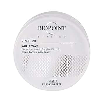 Biopoint Styling - Aqua Wax, Cera Modellante e Lucidante a Base d’Acqua, Fissaggio Forte, Azione Idratante e Fortificante, Ideale per Look Bagnati, 100 ml