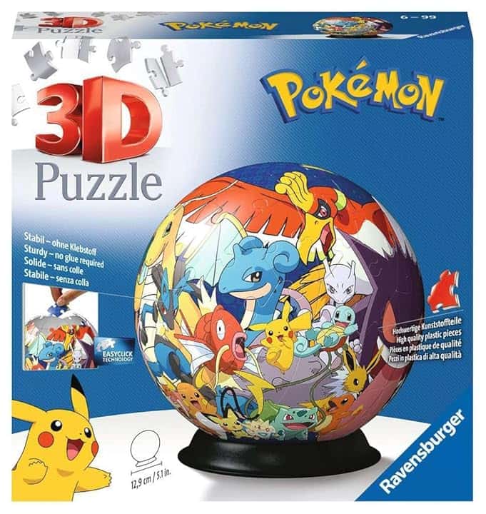 Ravensburger - Pokemon | Puzzle 3D 73 Pezzi | Regalo Bambino 6 Anni o piu | Giochi Bambino 6 Anni Maschio | Puzzle Pokemon | Gioco 6 anni Pokémon | Include Supporto