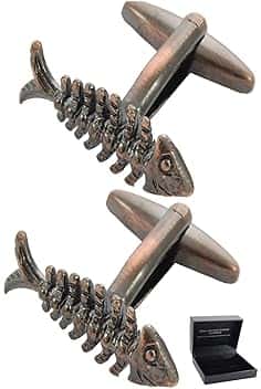 COLLAR AND CUFFS LONDON Gemelli da uomo + scatola di presentazione animale, gemelli divertenti in metallo in ottone massiccio, un paio