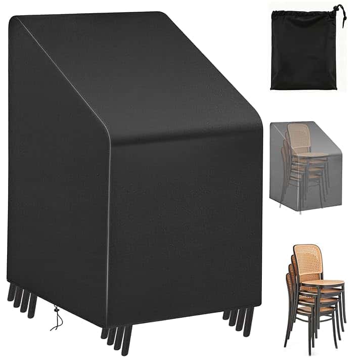 Copertura per sedie da giardino, Copertura Sedie Esterno Impermeabile in tessuto Oxford 210D, Telo Coprisedie da Giardino Neve Pioggia Antivento Polvere Raggi UV 65*65*80/120cm