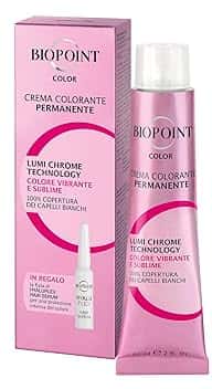 Biopoint Color - Crema Colorante Permanente con Fiala Hyaluplex Serum, Tinta per Capelli con Acido Ialuronico, Nutre, Idrata e Dona un Colore Brillante e Intenso, 60 ml