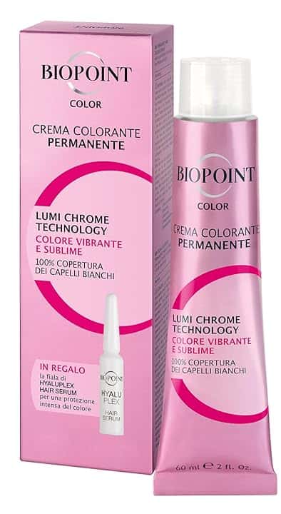 Biopoint Color - Crema Colorante Permanente con Fiala Hyaluplex Serum, Tinta per Capelli con Acido Ialuronico, Nutre, Idrata e Dona un Colore Brillante e Intenso, 60 ml