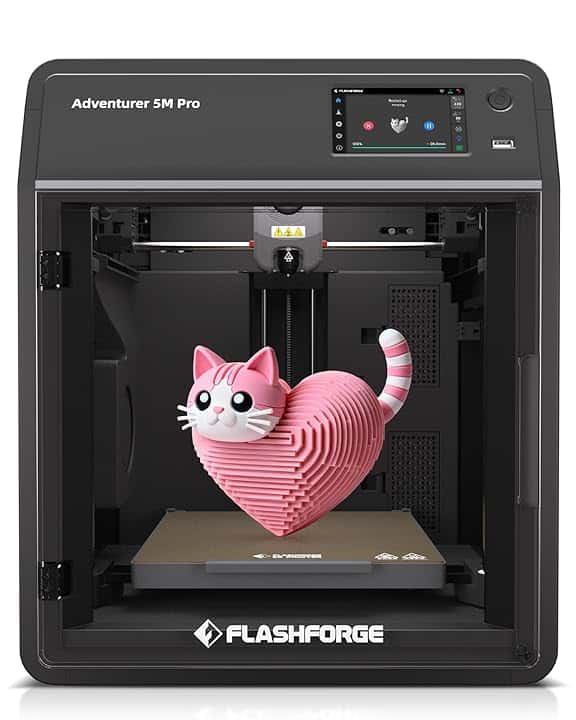 Flashforge Adventurer 5M Pro Stampante 3D,600mm/s Velocità di stampa,Livellamento Automatico,Doppio Raffreddamento,Monitoraggio Remoto, Ugello Rimovibile, Spegnimento Automatico,220 * 220 * 200mm